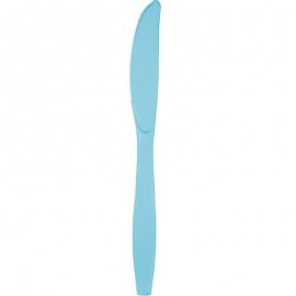 24 COUTEAUX EN PLASTIQUE DE QUALITÉ SUPÉRIEURE BLEU PASTEL