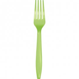 24 FOURCHETTES EN PLASTIQUE PREMIUM CITRON FRAÎCHEUR
