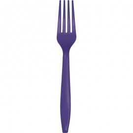 24 FOURCHETTES EN PLASTIQUE VIOLETTE DE QUALITÉ SUPÉRIEURE