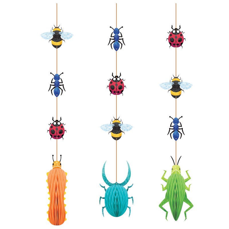 3 pendentifs insectes d'anniversaire