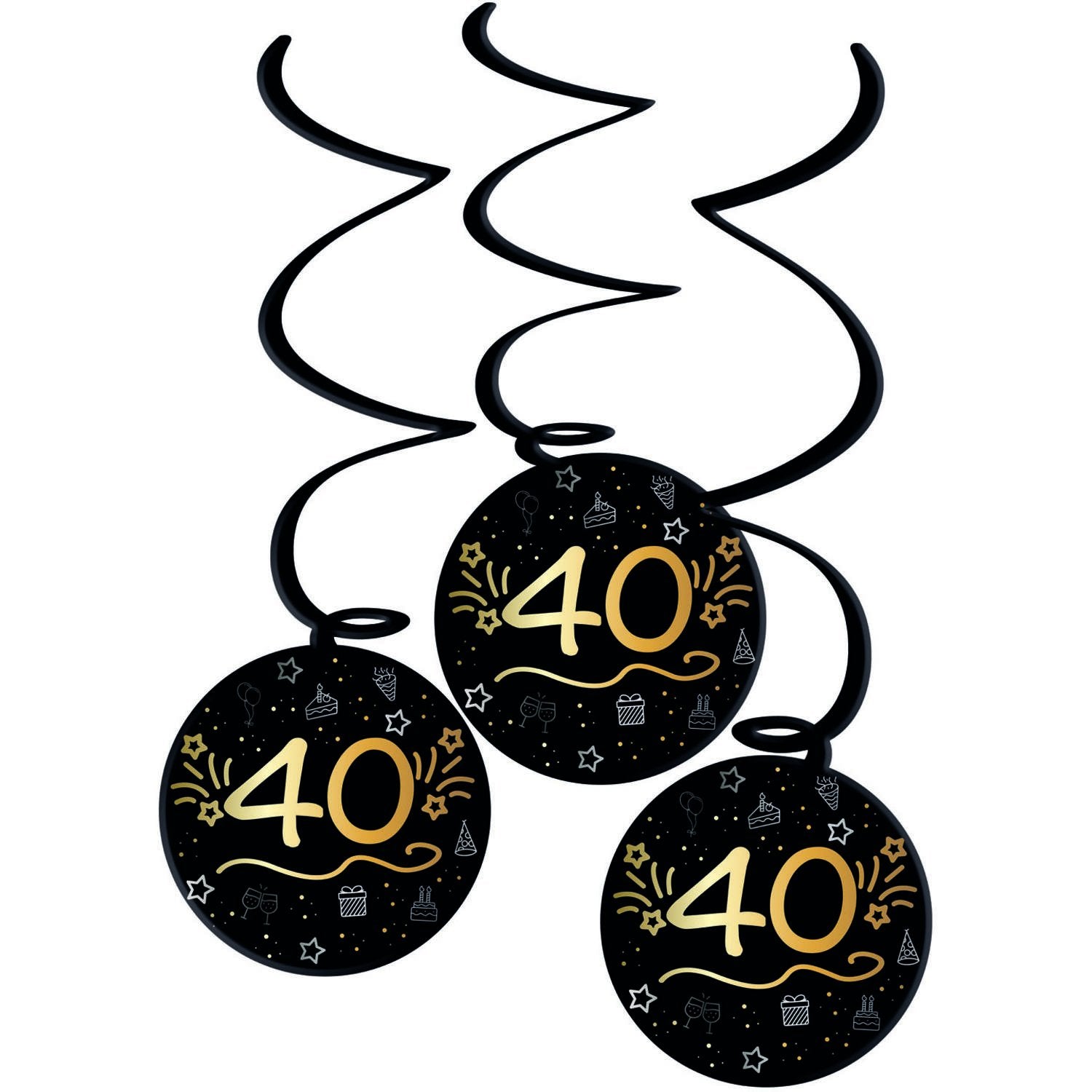 3 pendentifs « Joyeux anniversaire » pour un 40e anniversaire