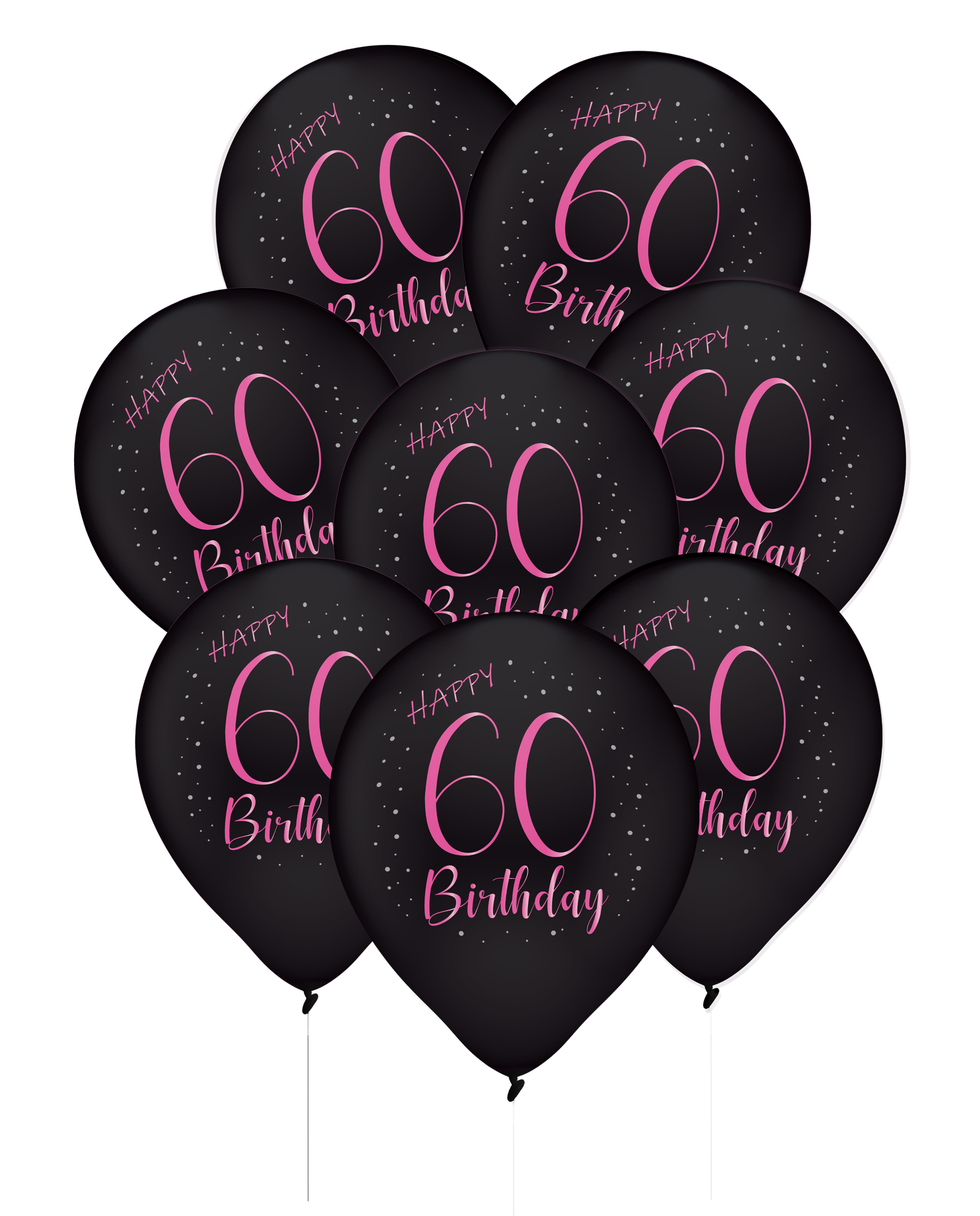 8 eleganti palloncini in lattice rosa per il 60° compleanno