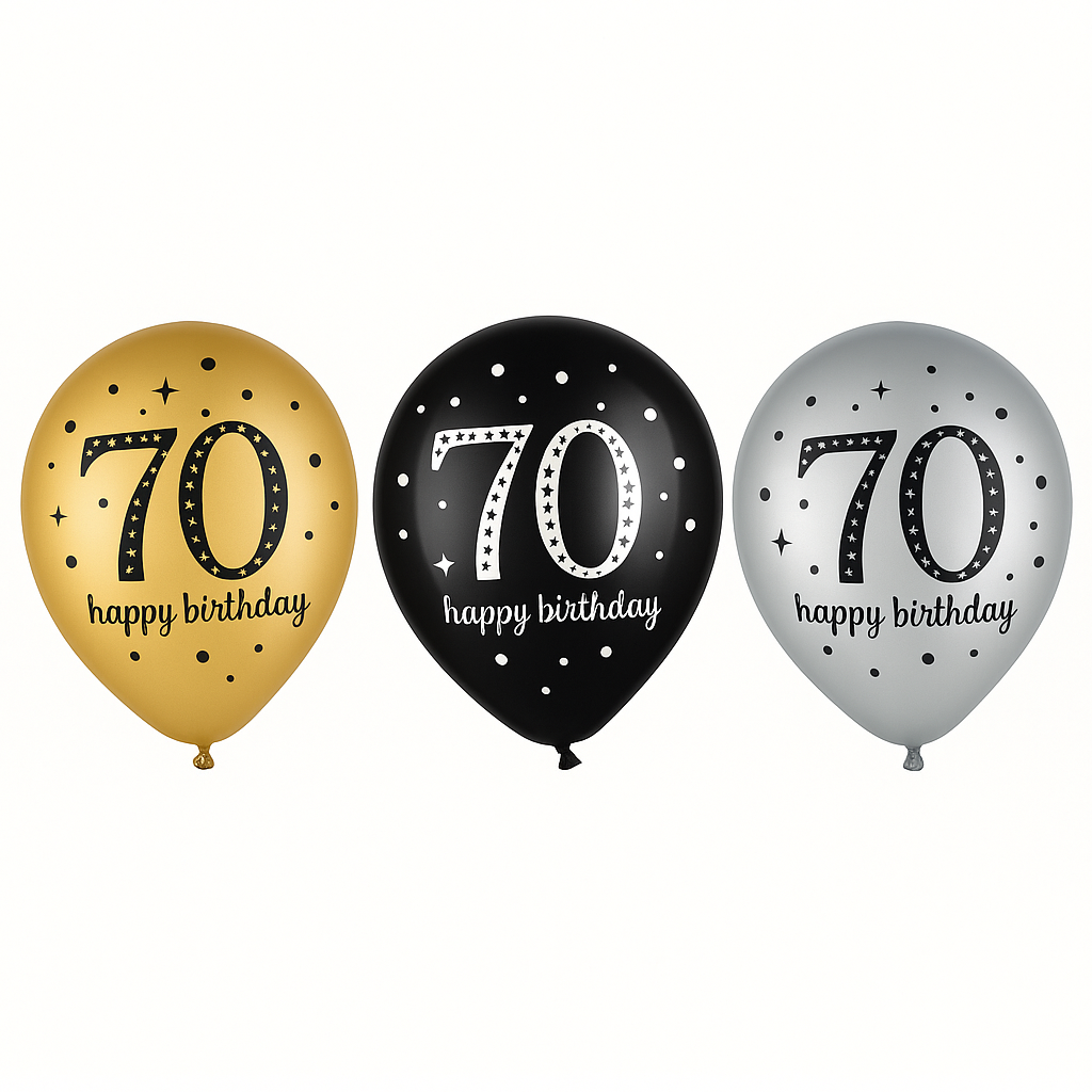 8 ballons en latex élégants pour un 70e anniversaire