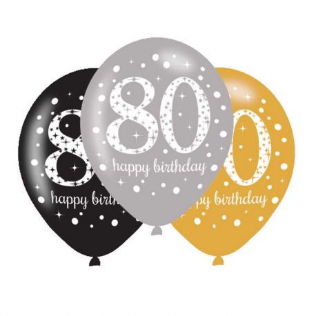 8 ballons en latex élégants pour un 80e anniversaire