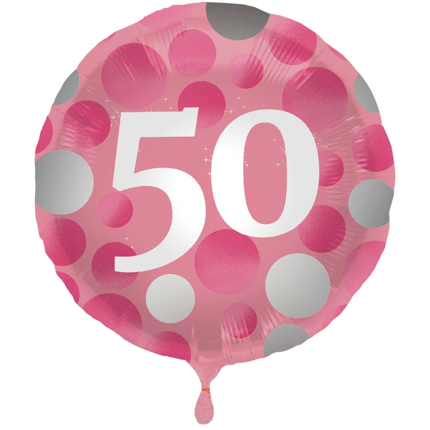 Palloncino 50° anniversario, lamina rosa brillante, 45 cm
