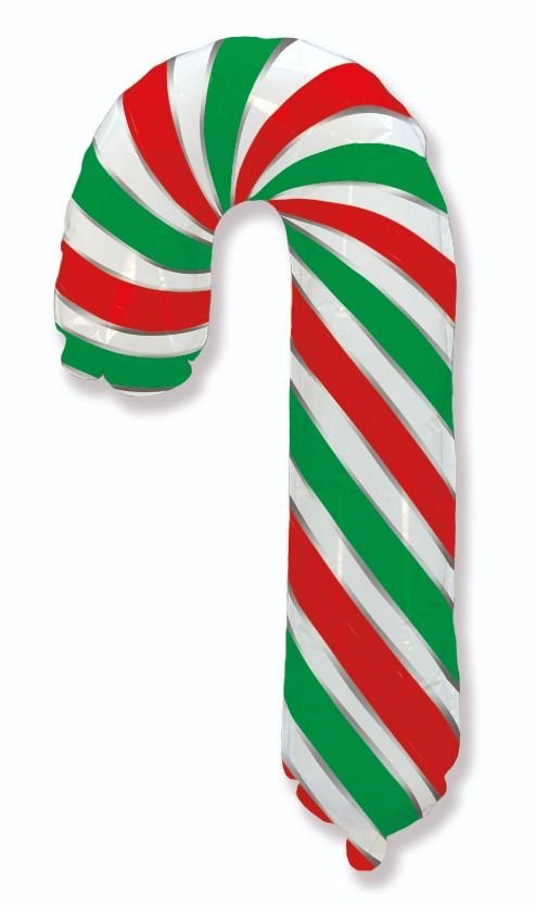 Palloncino a forma di bastoncino di zucchero verde 98 x 63 cm