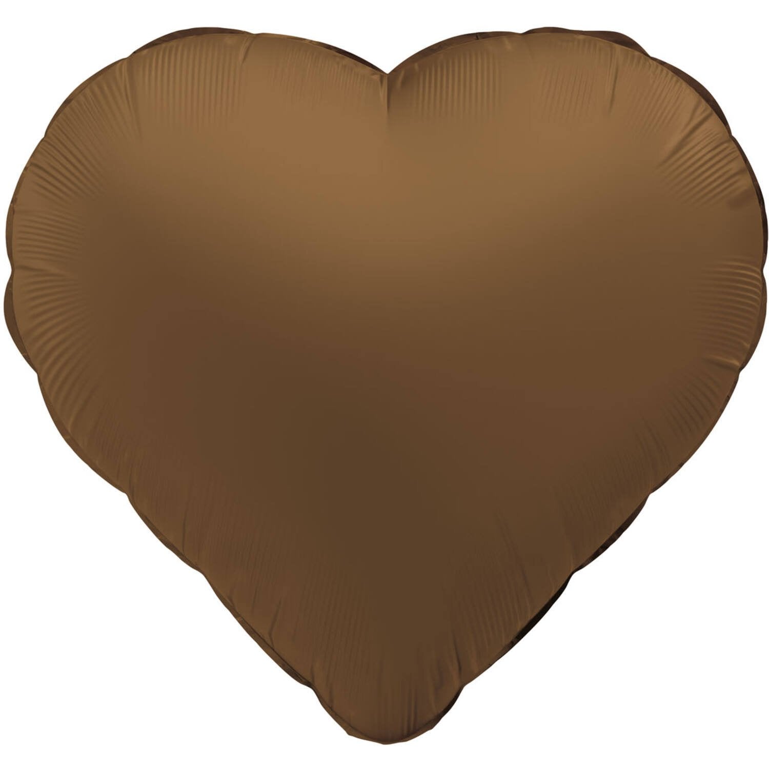 Ballon en aluminium en forme de cœur, marron chocolat mat, 45 cm