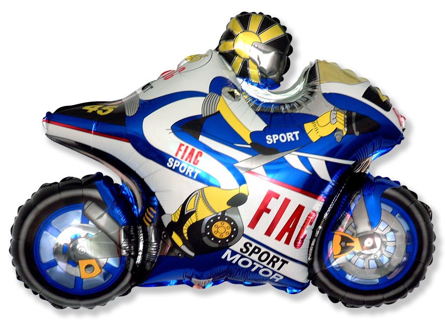 Palloncino moto blu 96 x 73 cm