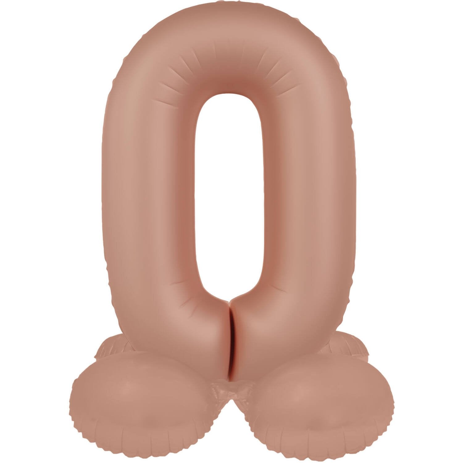 Ballon numéro 0 Vintage Rose Ultra Mat avec support 41 cm
