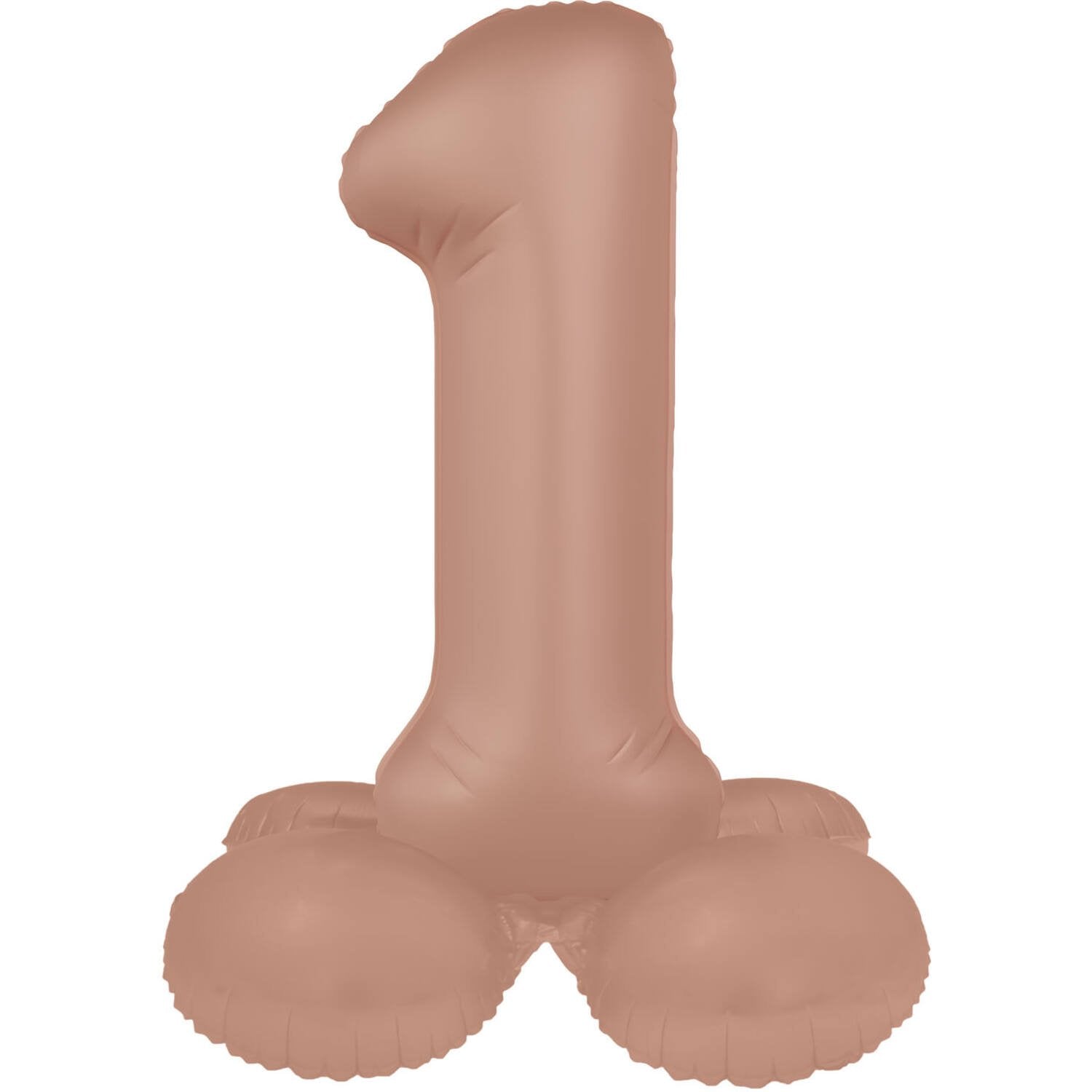 Ballon numéro 1 Vintage Rose Ultra Mat avec support 41 cm