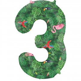 Palloncino Numero 3 Jungle Vibe 86 cm