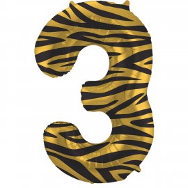 Palloncino Numero 3 Tigre Chic 86 cm