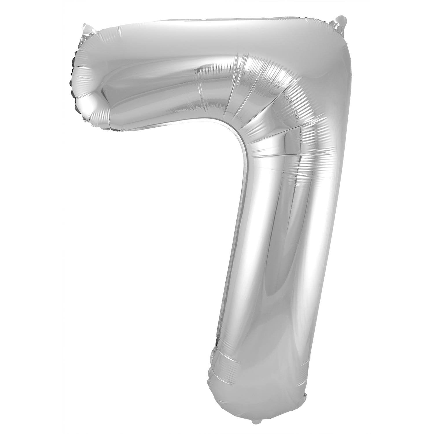Palloncino numero 7, 86 cm, argento