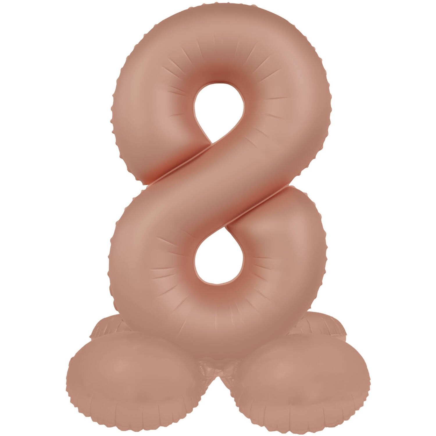 Ballon chiffre 8 Vintage Rose Ultra Matte avec support 41 cm