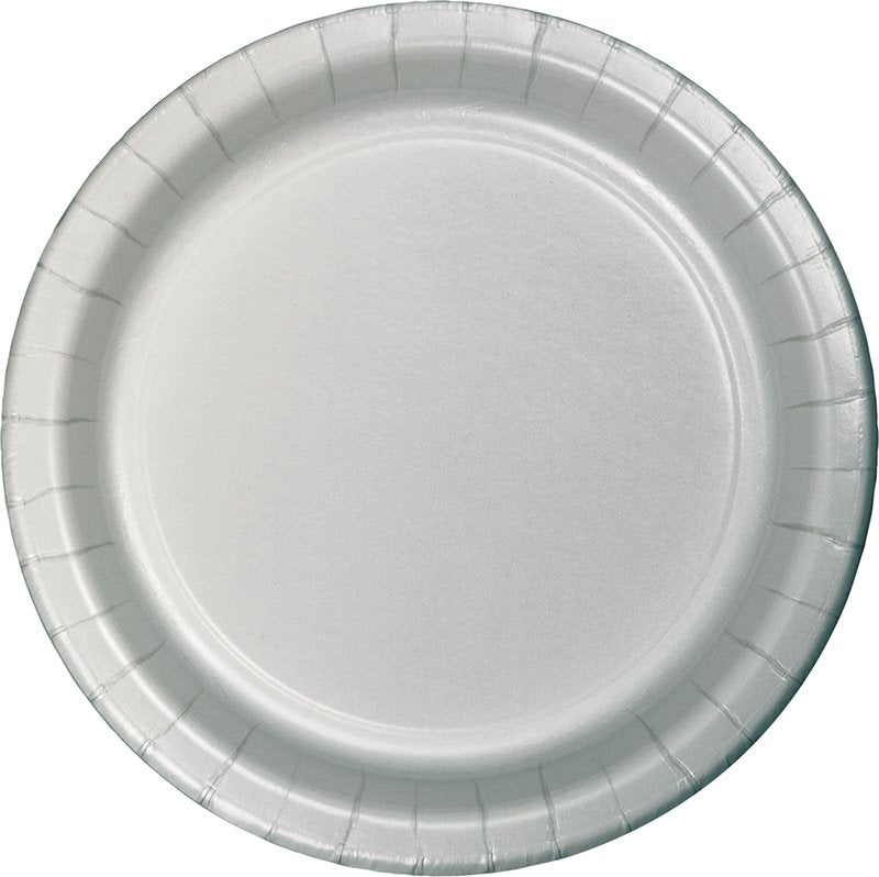 8 ASSIETTES 23 CM ARGENT BRILLANT