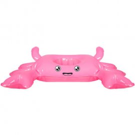 Porte-gobelet gonflable flottant en forme de crabe 26 x 34 cm