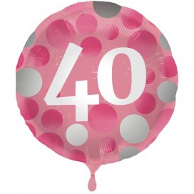 All / Vajillas y Temáticas / Milestone - Edades / Elegant 40 Cumpleaños Pink