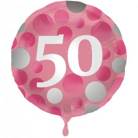 All / Vajillas y Temáticas / Milestone - Edades / Elegant 50 Cumpleaños Pink