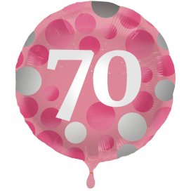 All / Vajillas y Temáticas / Milestone - Edades / Elegant 70 Cumpleaños Pink