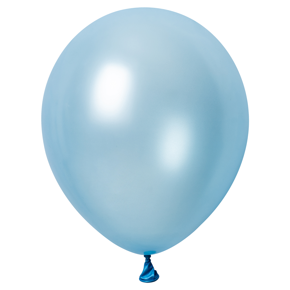 10 ballons métallisés bleu clair de 30 cm