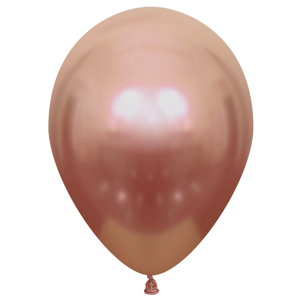 10 palloncini lucidi oro rosa da 30 cm