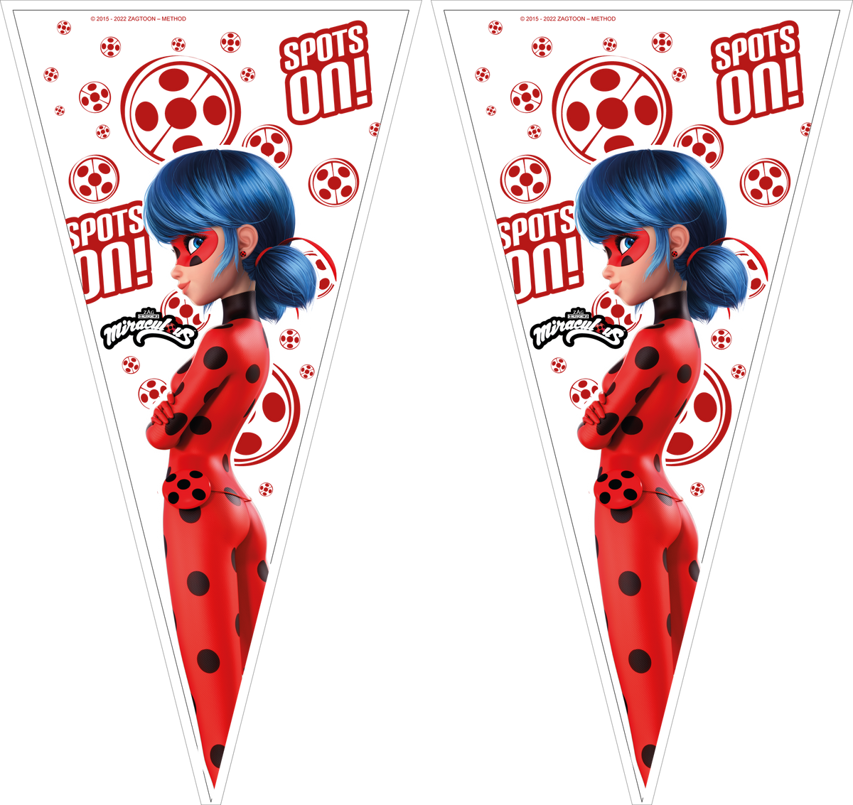 100 sacchetti a cono a forma di coccinella 20 x 40