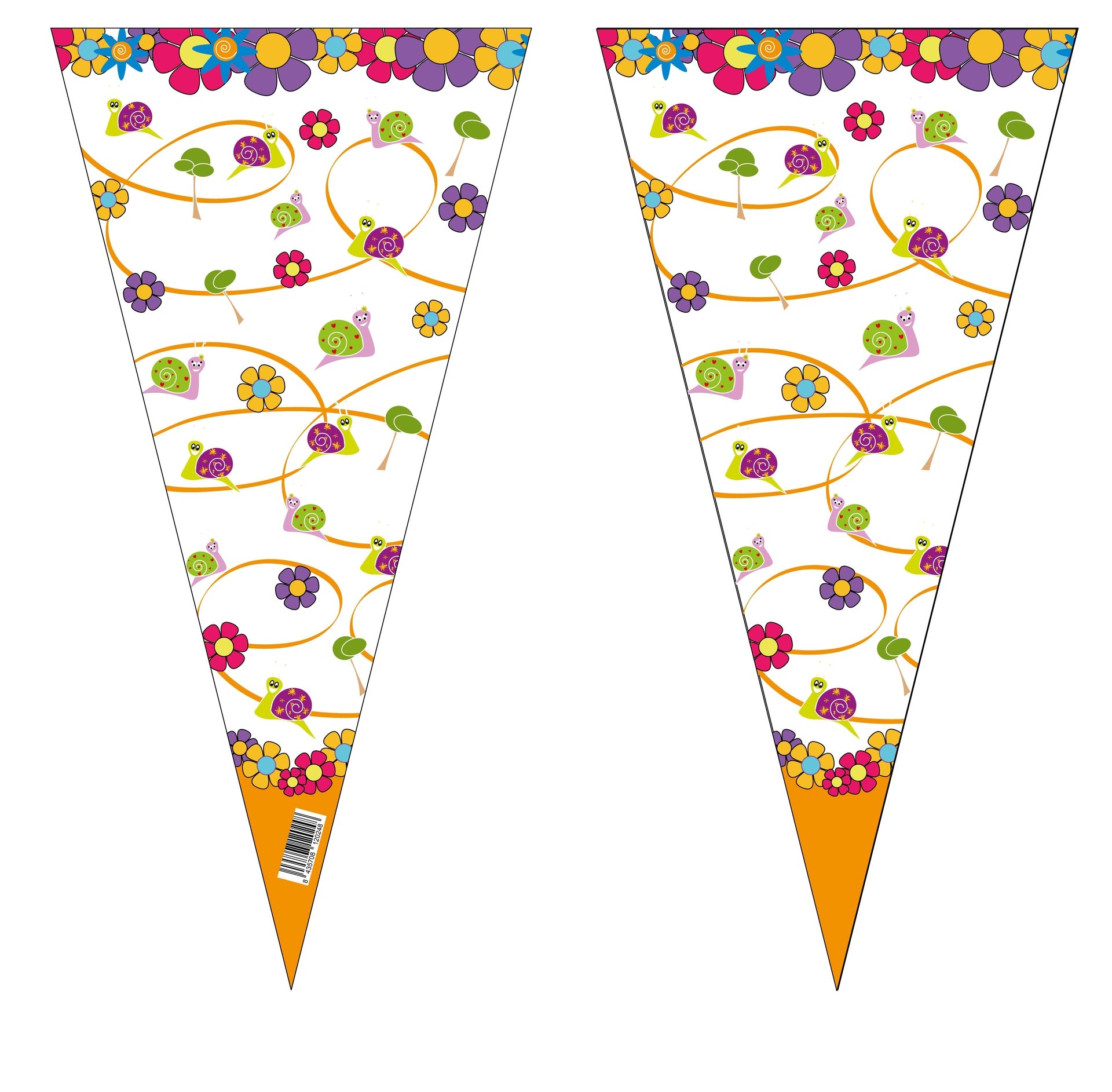 100 sacs à escargots en forme de cône 20 x 40 cm