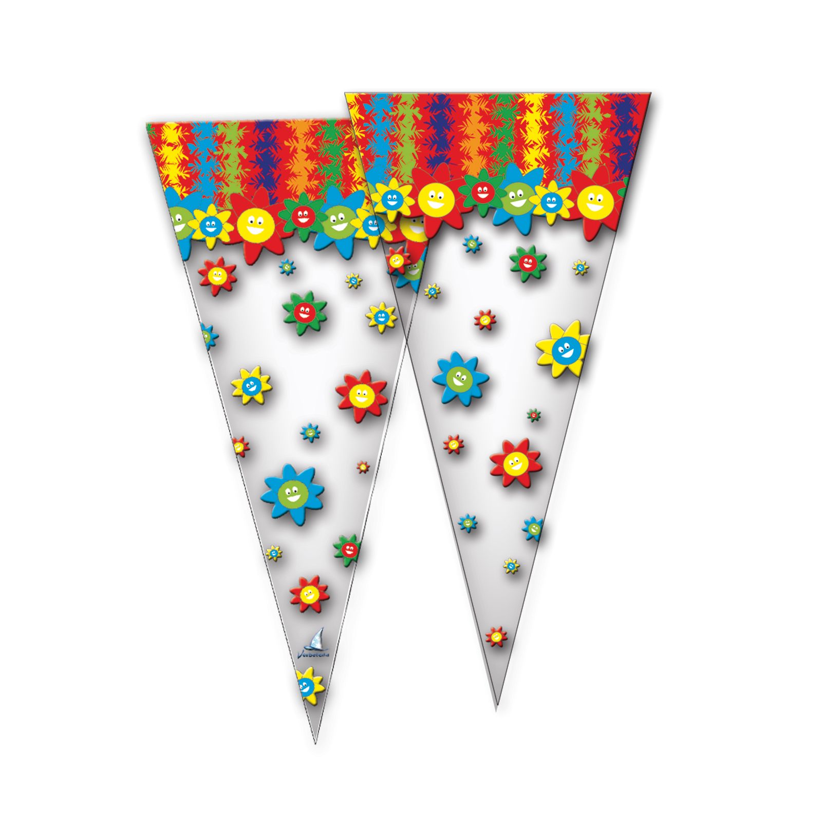 100 sacchetti a cono per fiori 20 x 40 cm