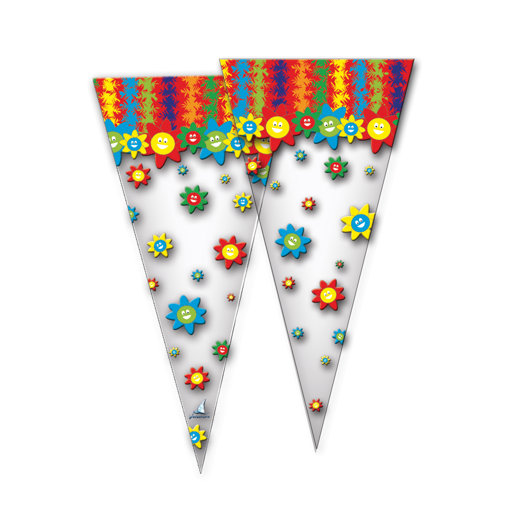 100 sachets coniques à fleurs 20 x 40 cm