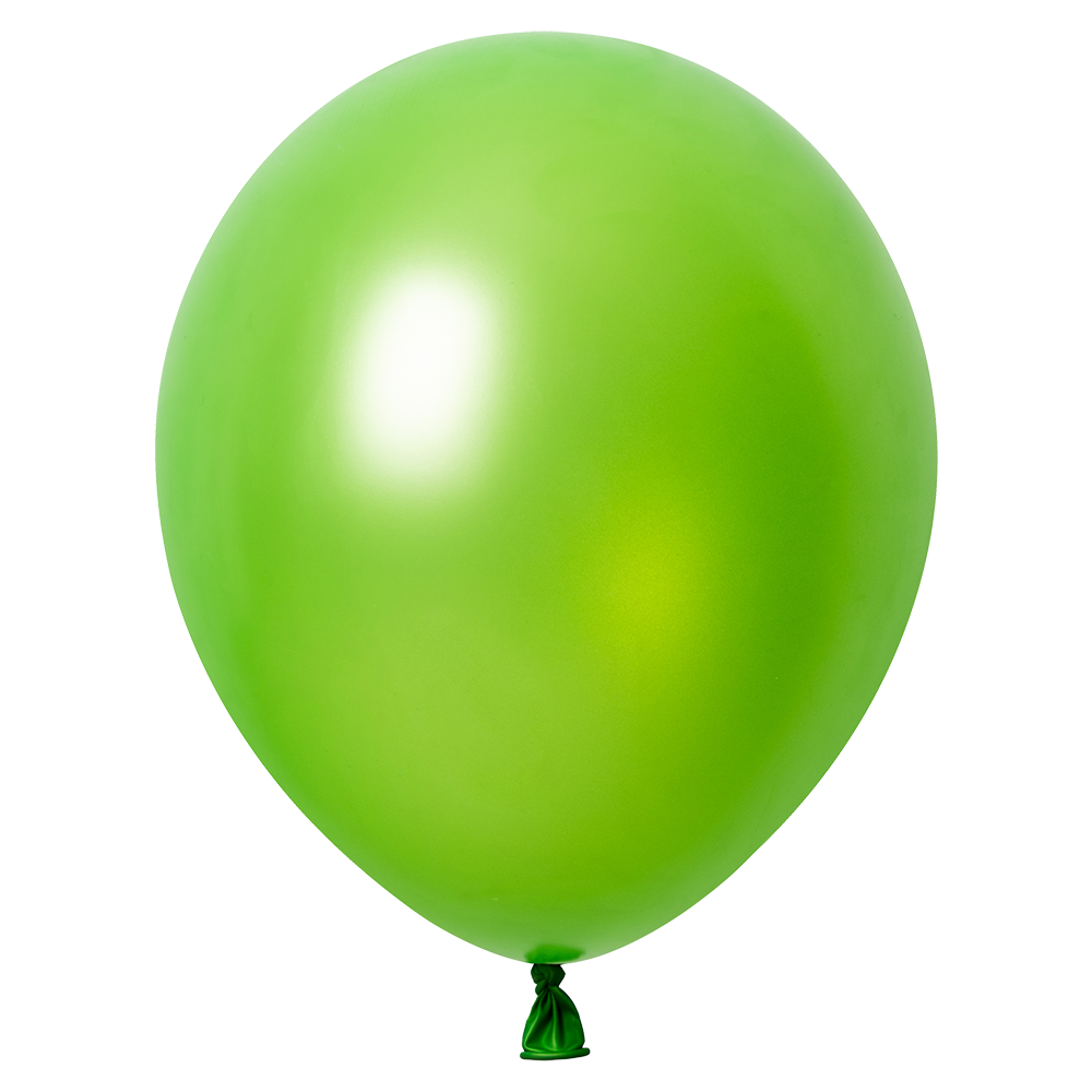 100 Globos Verde Brillante Metallic 30 cm