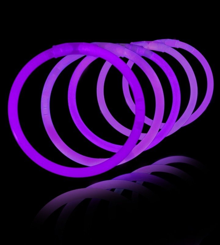 100 bracelets lumineux lilas unis