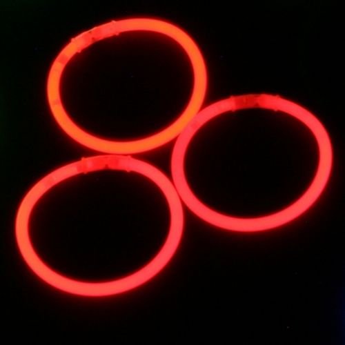 100 bracelets lumineux rouges unis