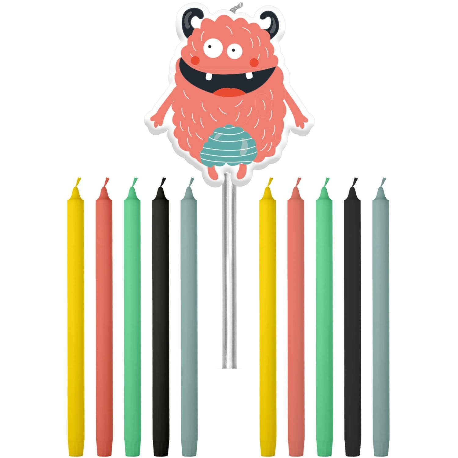 11 candele Monster dritte da 10 cm