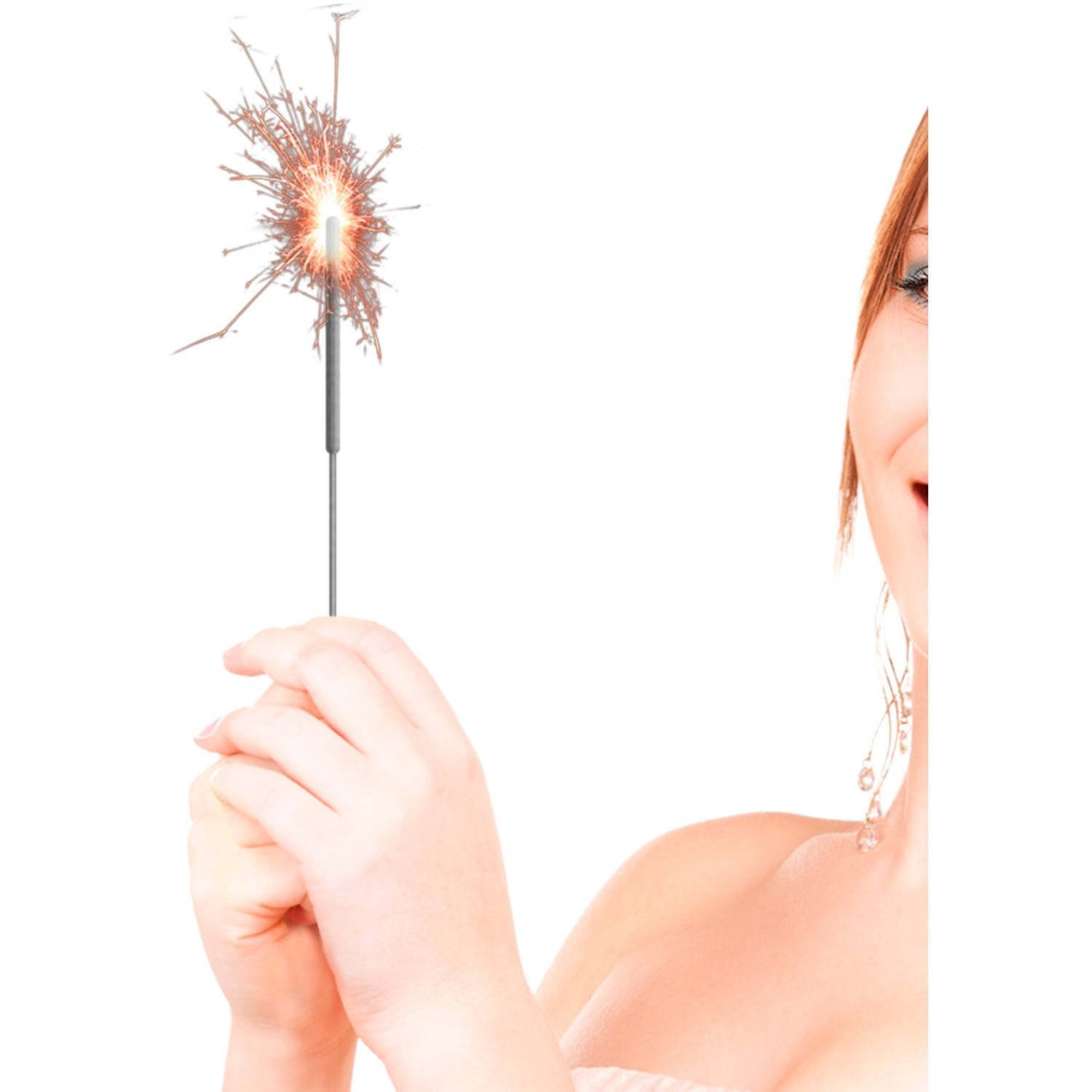 10 fusées éclairantes argentées droites