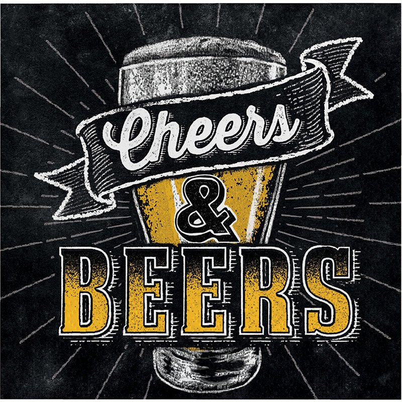 16 SERVIETTES 25 CM CHEERS & BEERS+T1966