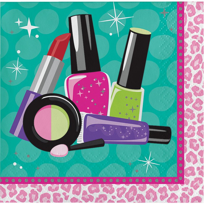 16 SERVIETTES 25 CM SPARKLE SPA PARTY !