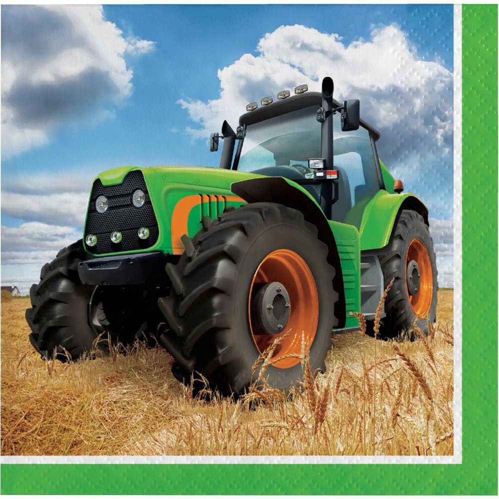 16 SERVIETTES 25 CM TEMPS DE TRACTEUR