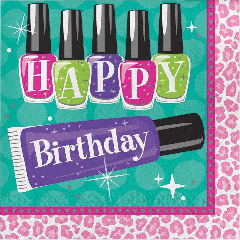 16 TOVAGLIOLI 33 CM BUON COMPLEANNO SPARKLE PARTY!