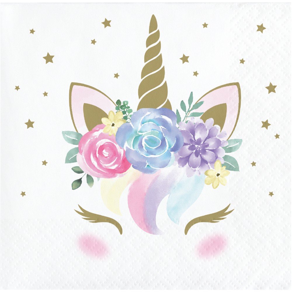 16 Tovaglioli 25 cm LIL UNICORN