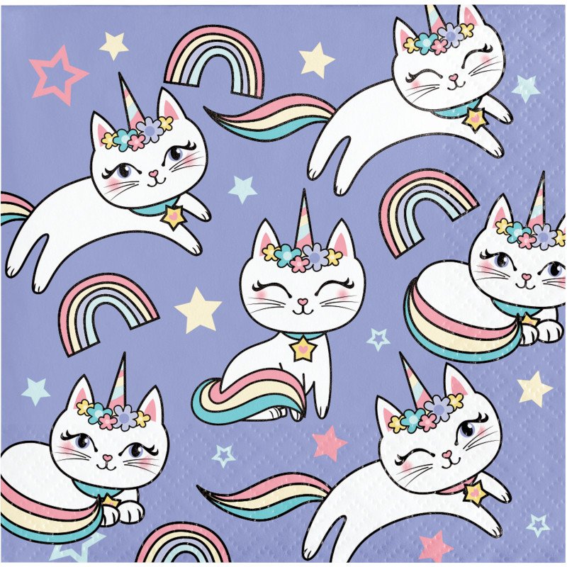 16 Tovaglioli 25 cm SASSY CATICORN