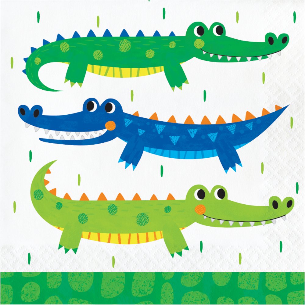 16 serviettes de table 33 cm ALLIGATOR PARTY