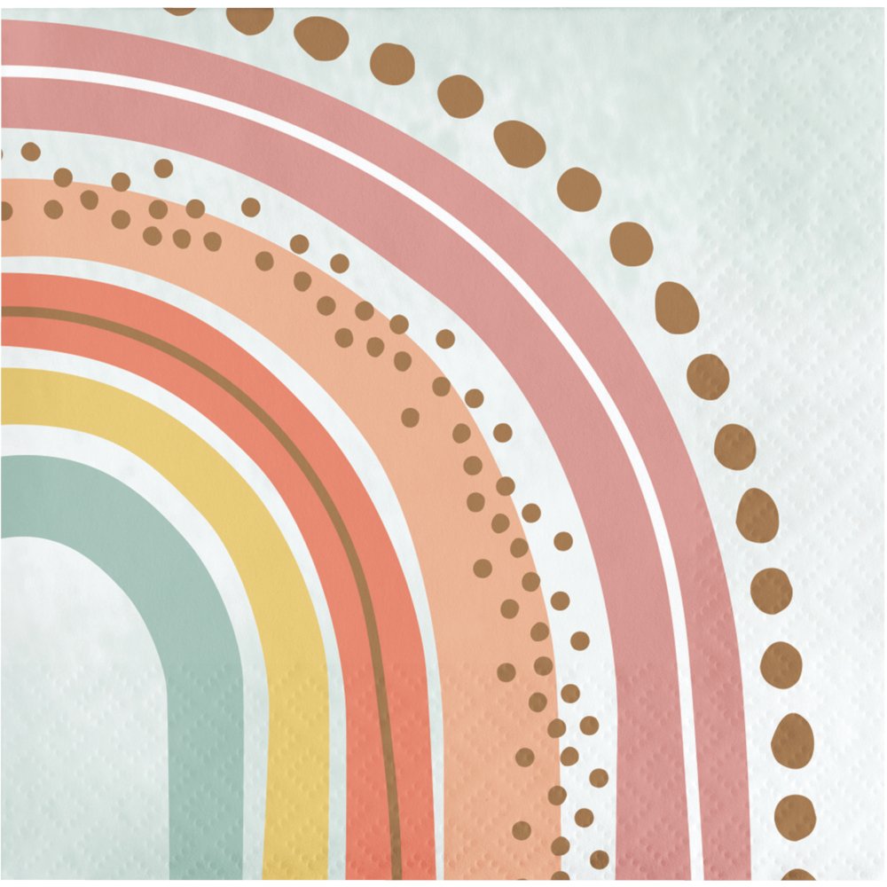 16 serviettes Boho Arc-en-ciel 25 cm