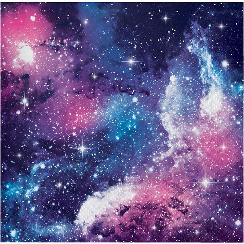 16 serviettes de table Galaxy Party de 25 cm