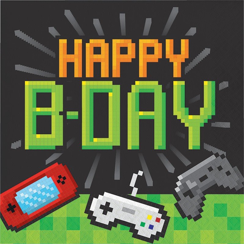 16 tovaglioli Hbd Gaming Party 33 cm