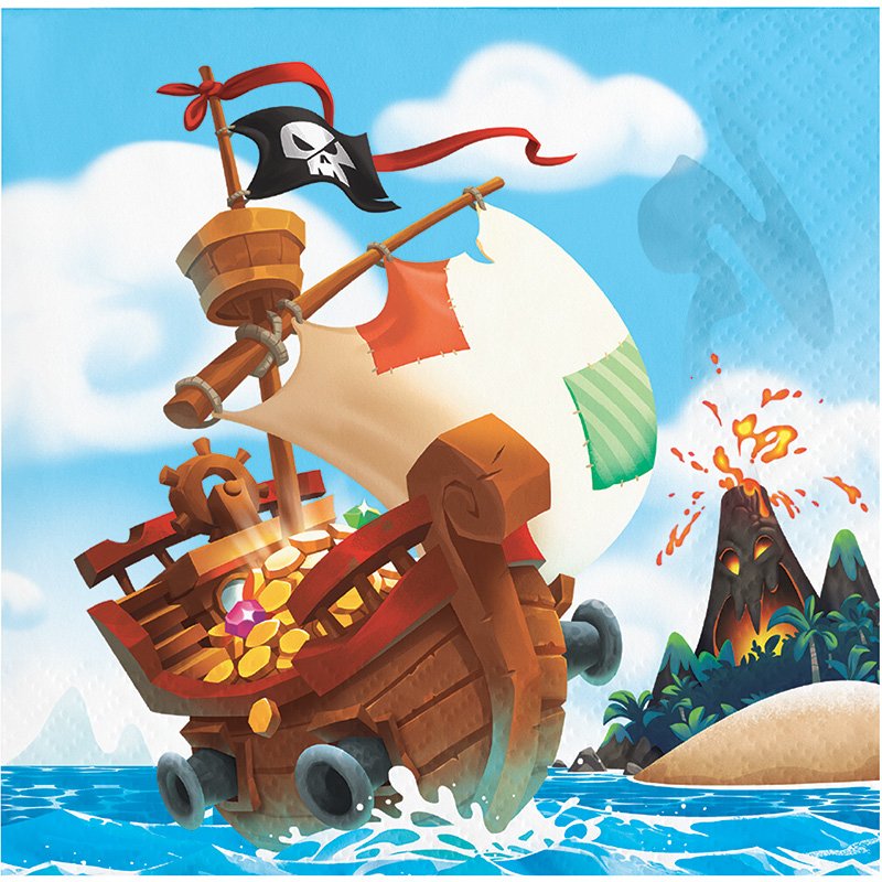 16 Servilletas Pirate Party 25 cm