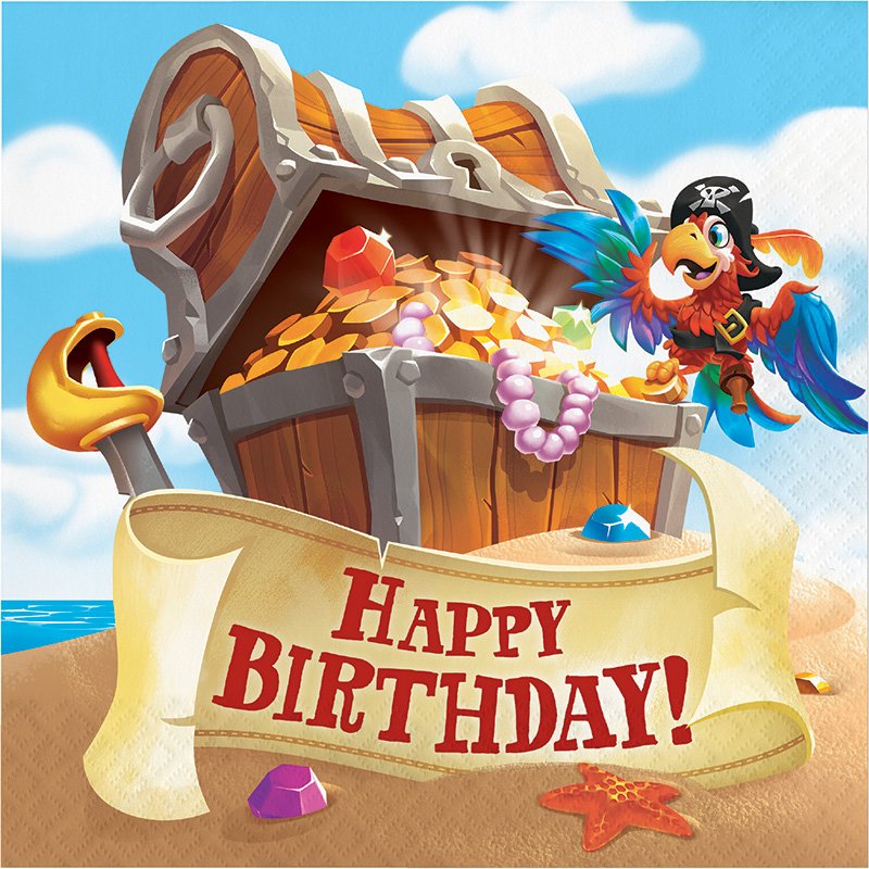 16 serviettes de table Pirate Party Hbd 33 cm