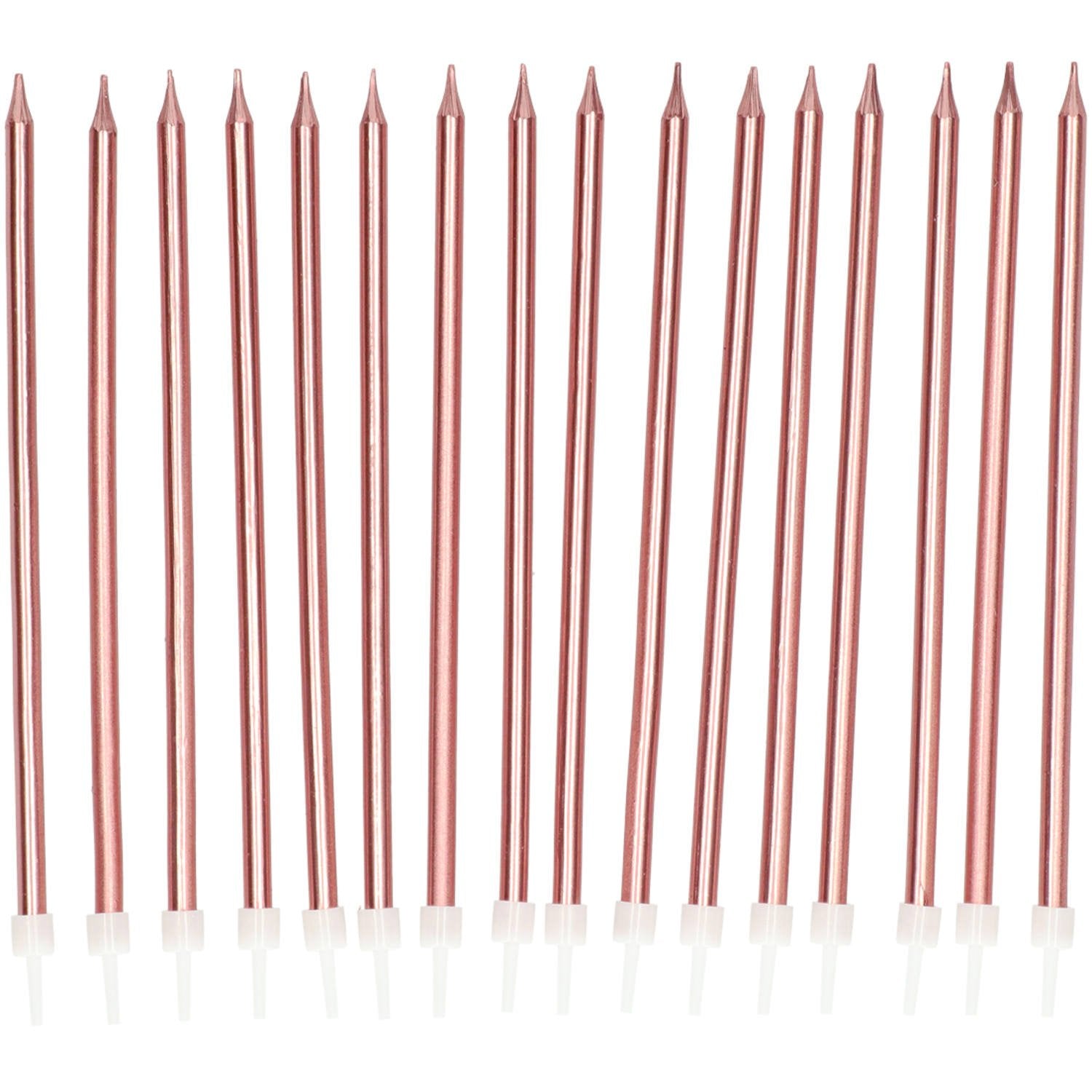 16 bougies longues de 15 cm en or rose