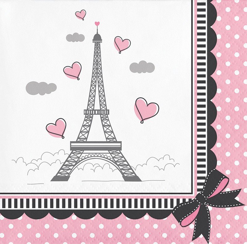 16 SERVIETTES DE 25 CM POUR UNE FÊTE À PARIS