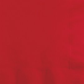 20 SERVIETTES 25 CM ROUGES CLASSIQUES