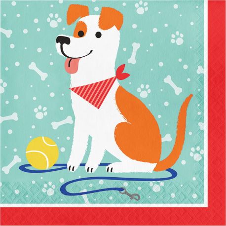 20 SERVIETTES 33 CM FÊTE POUR CHIENS